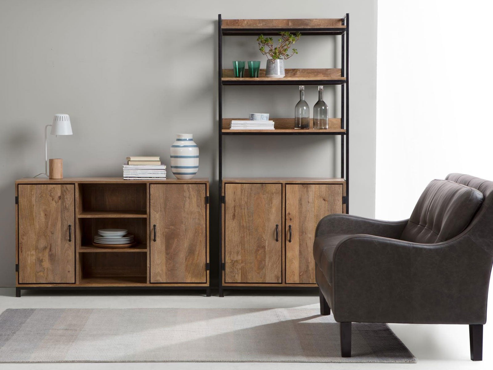 Industrial Wooden Sideboard Cabinet