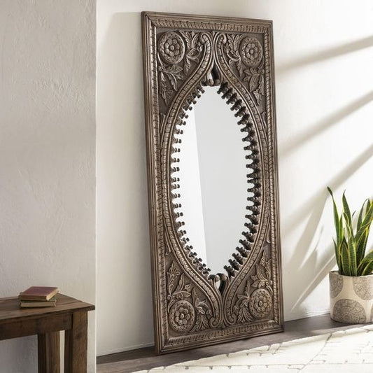The Svarga Vintage Style Wood Mirror - J.L.HOME DECOR