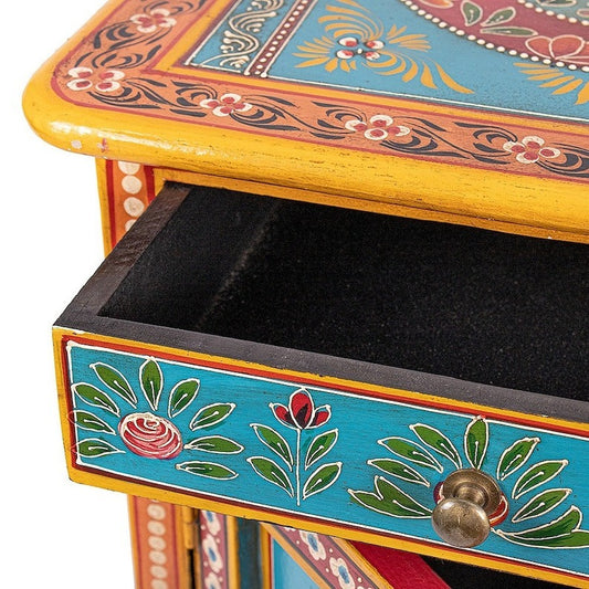 Hand Painted Side Table | Wooden Cabinet | Bedside | Side Decor - J.L.HOME DECOR