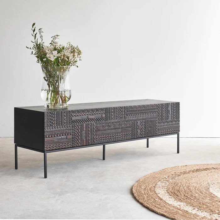 Tabwa Carved TV Unit | TV Cabinet - J.L.HOME DECOR