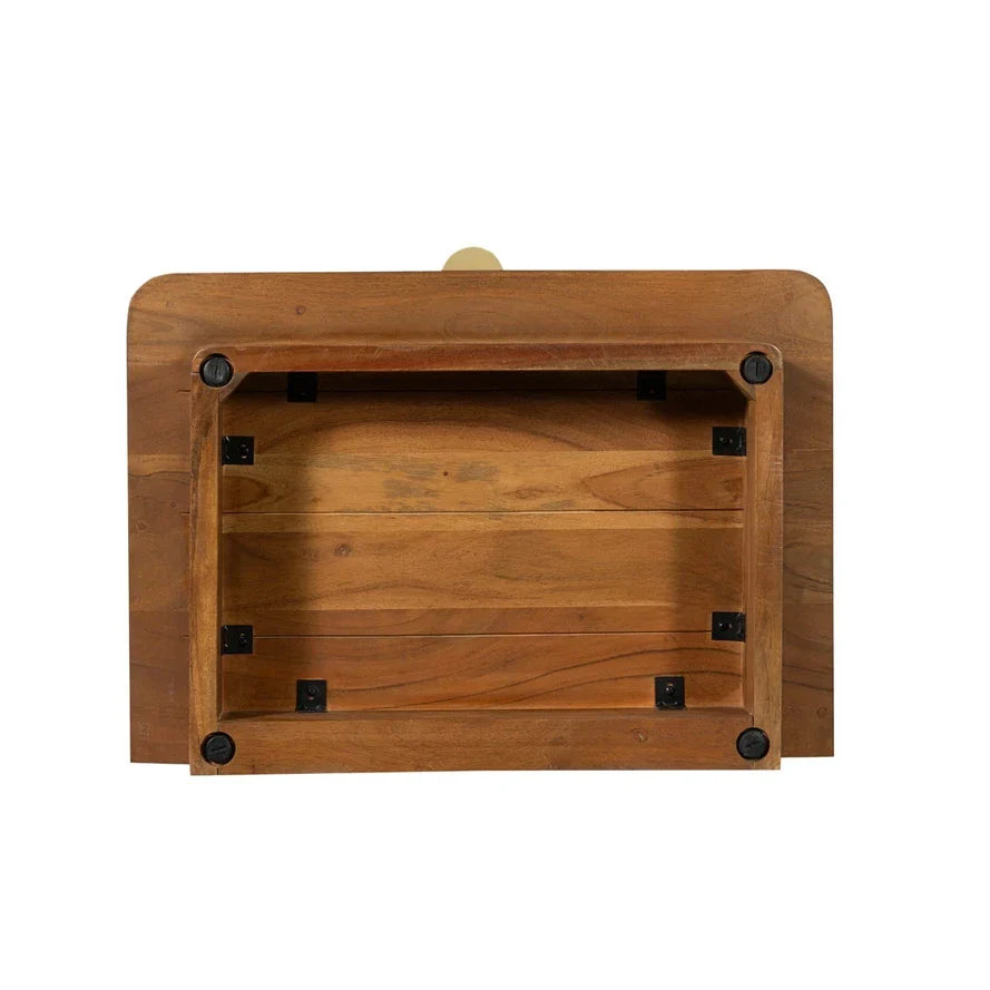 Art Nouveau Bedside Table | Solid Acacia Wood Nightstand | 64 x 45 x 65 cm | Life is Beautiful Collection