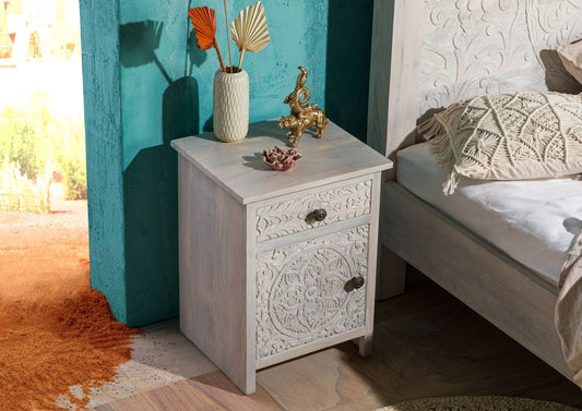 Bedside table (door hinged left) Mango 45x40x60 white