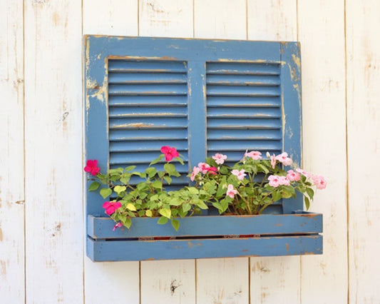 Wood shutter planter - J.L.HOME DECOR