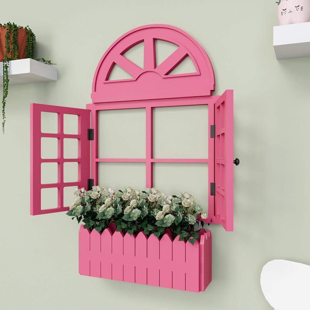 Style Pretty Vintage Window Frame Wooden Jharokha Wall Decor