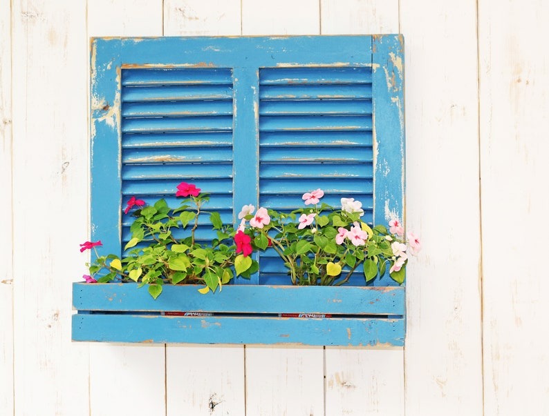 Wood shutter planter - J.L.HOME DECOR