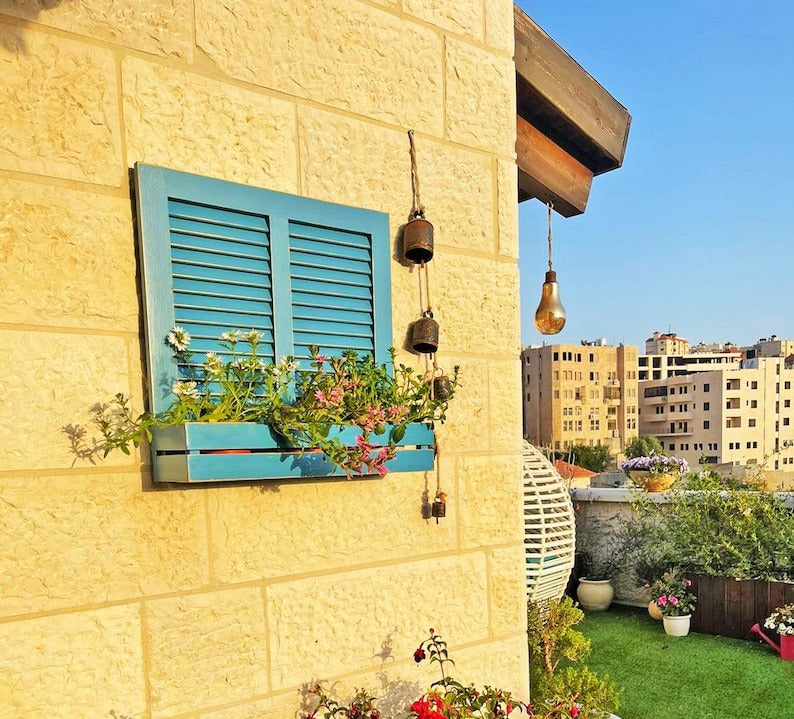 Wood shutter planter - J.L.HOME DECOR