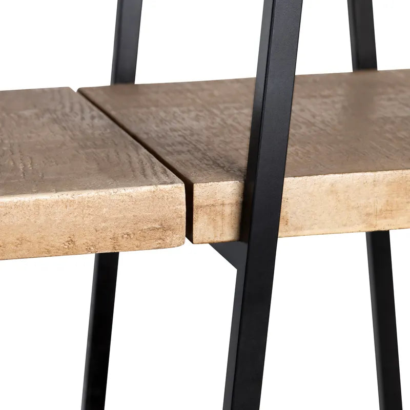 backless metal wood shelf
