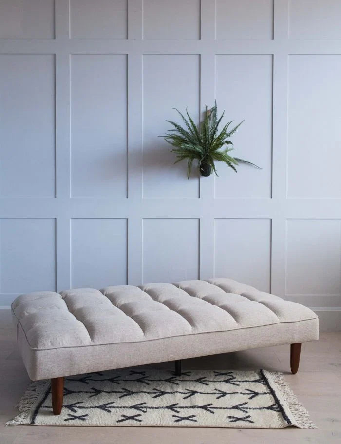 beige linen sofa bed