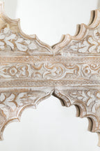 Indian Style Double Wall Mirror Jharokha Hand Carved Wall Mirror in Solid Hard Wood | Vinatge | Rustic | Living Room Antique Wall Decor
