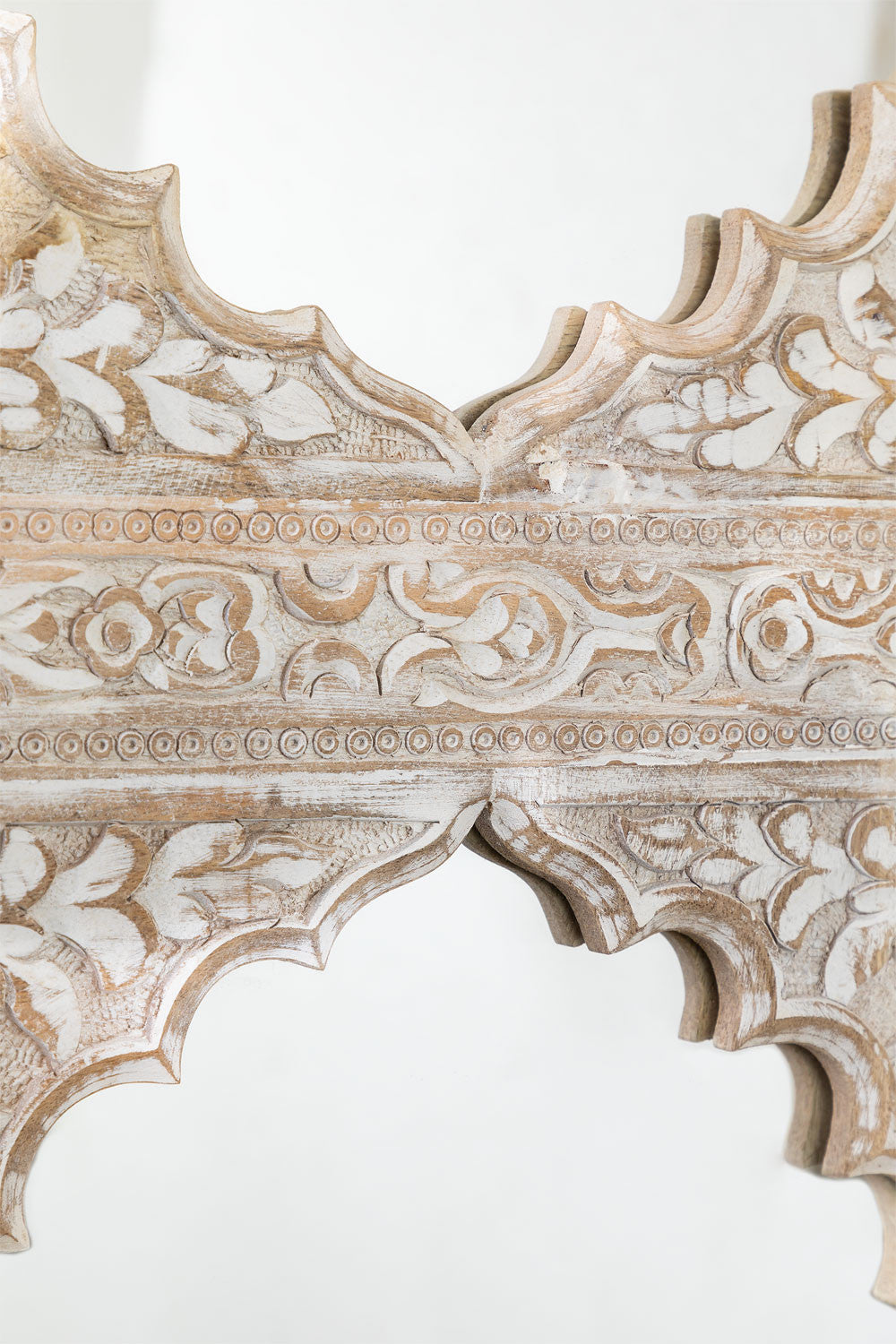 Indian Style Double Wall Mirror Jharokha Hand Carved Wall Mirror in Solid Hard Wood | Vinatge | Rustic | Living Room Antique Wall Decor
