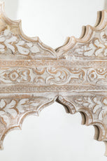 Indian Style Double Wall Mirror Jharokha Hand Carved Wall Mirror in Solid Hard Wood | Vinatge | Rustic | Living Room Antique Wall Decor