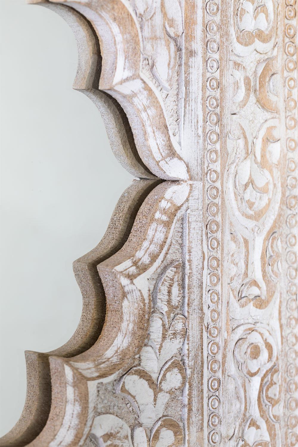 Indian Style Double Wall Mirror Jharokha Hand Carved Wall Mirror in Solid Hard Wood | Vinatge | Rustic | Living Room Antique Wall Decor