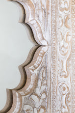 Indian Style Double Wall Mirror Jharokha Hand Carved Wall Mirror in Solid Hard Wood | Vinatge | Rustic | Living Room Antique Wall Decor