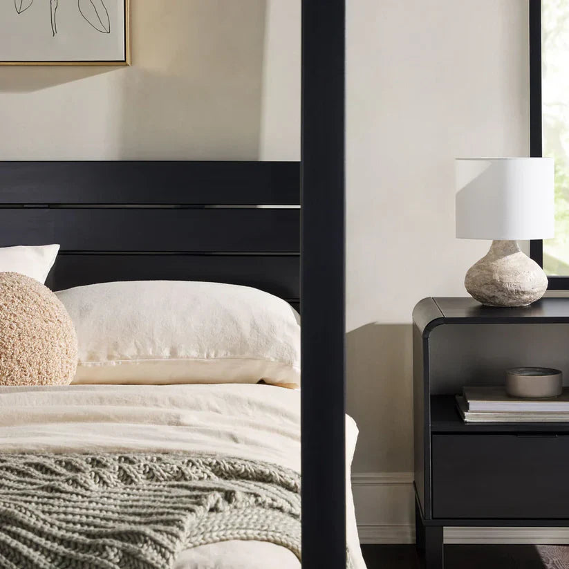 black finish queen bed