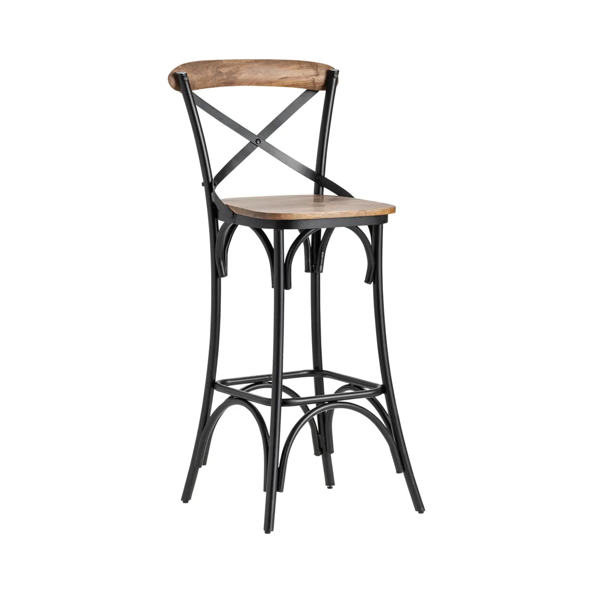 black metal stool