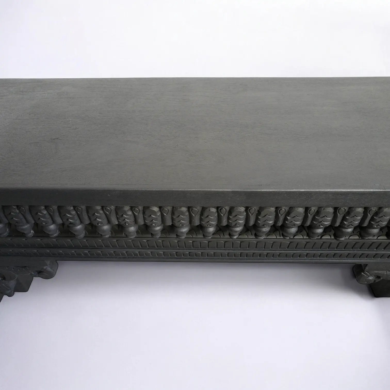 Architectural Black Hand Carved Solid Wood Console Table - hallway table Console Table  Antique Finish Table jlhomedecor2021.myshopify.com