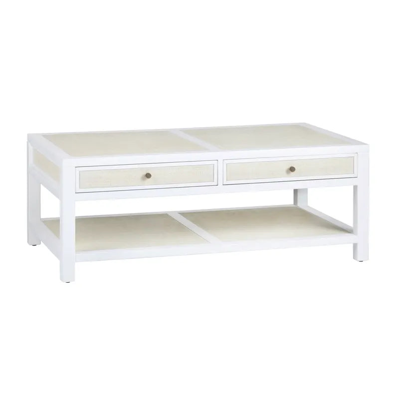 boho rattan panel coffee table