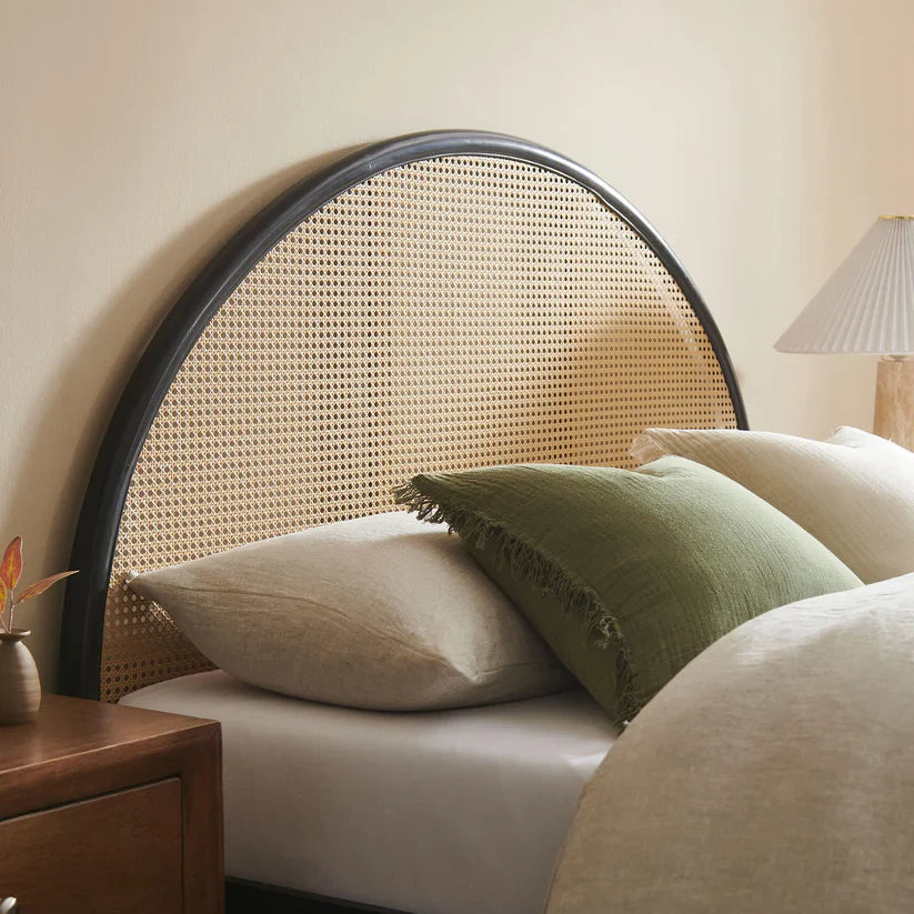 boho rattan queen bed