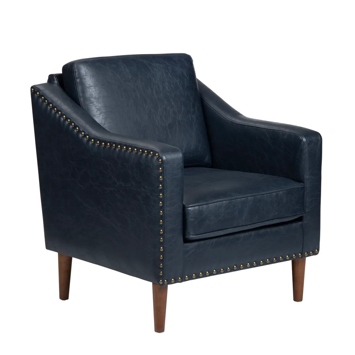 brass rivet accent chair