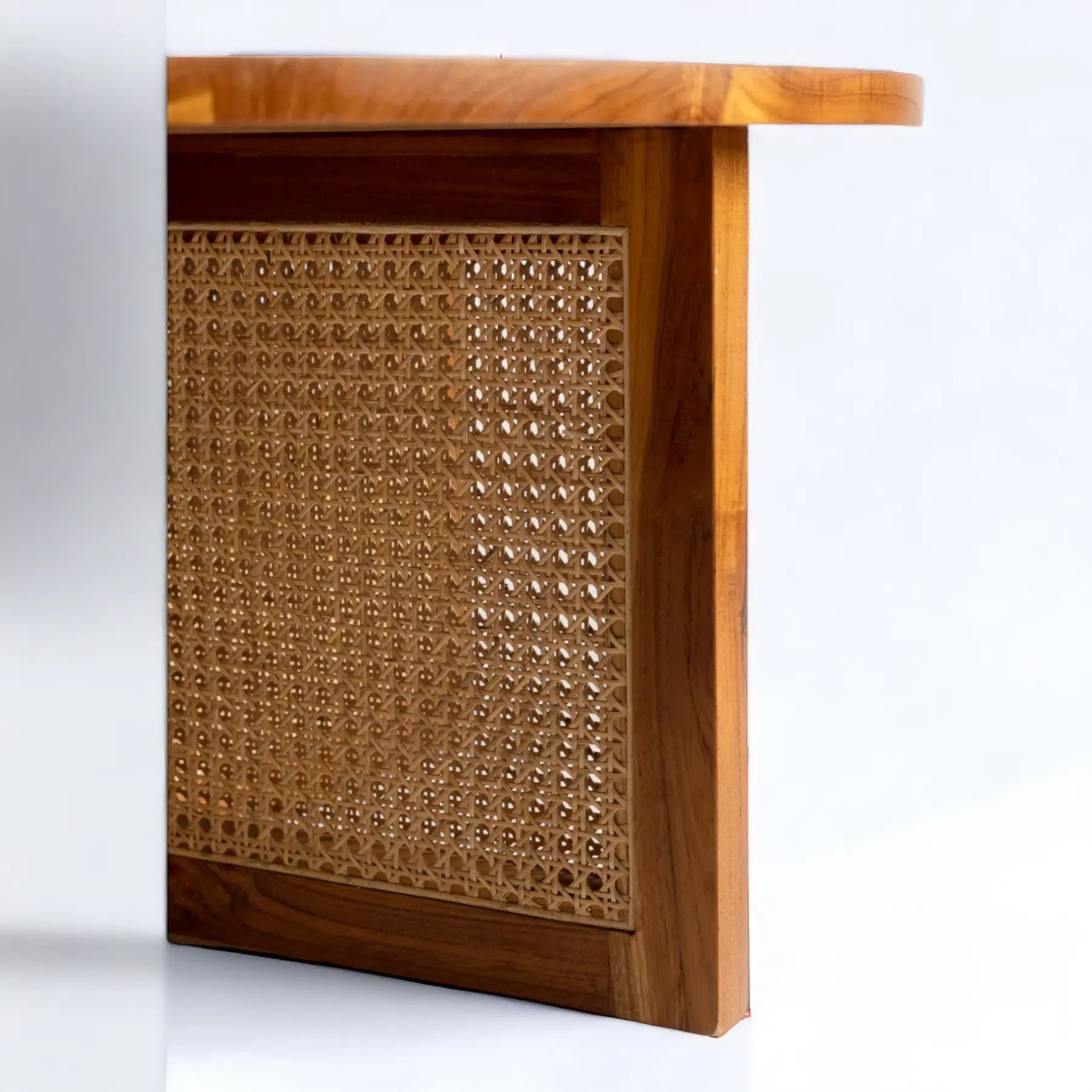 farmhouse coffee table/round concrete coffee table/Round Coffee Table With Caning Leg coffee table  Artistic Coffee Table jlhomedecor2021.myshopify.com
