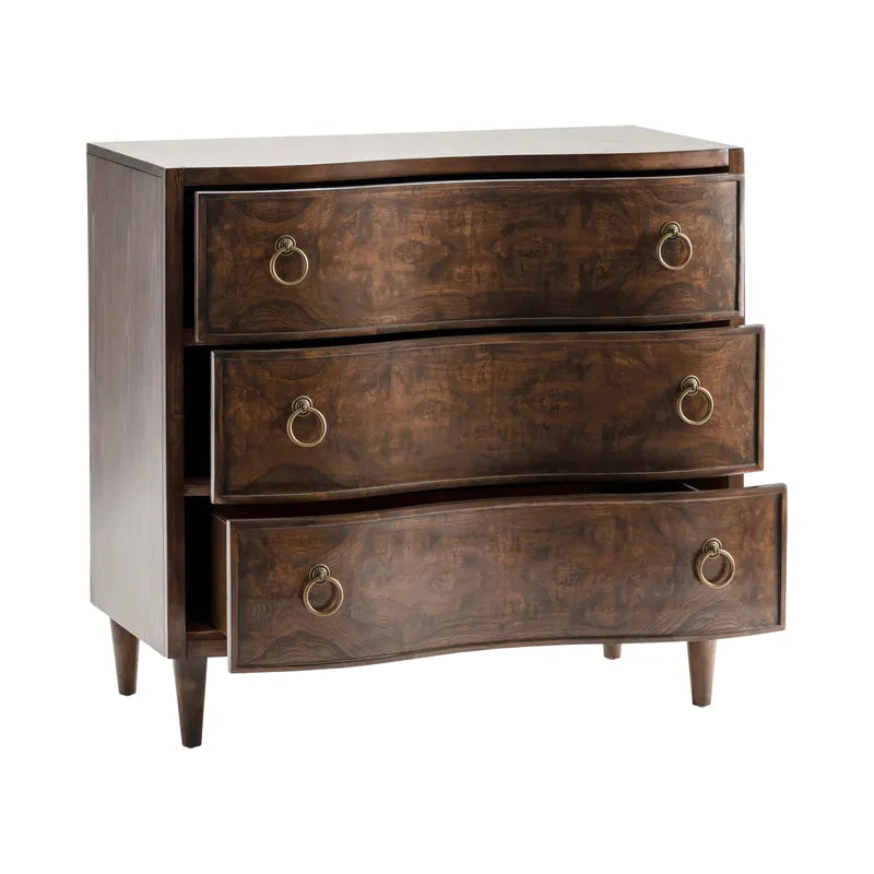 brown stained bedroom chest