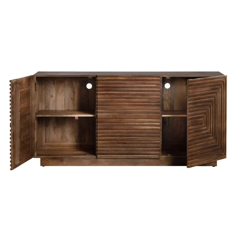 brown stained dining storage