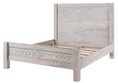 Carved Bed Mango 180x200 white