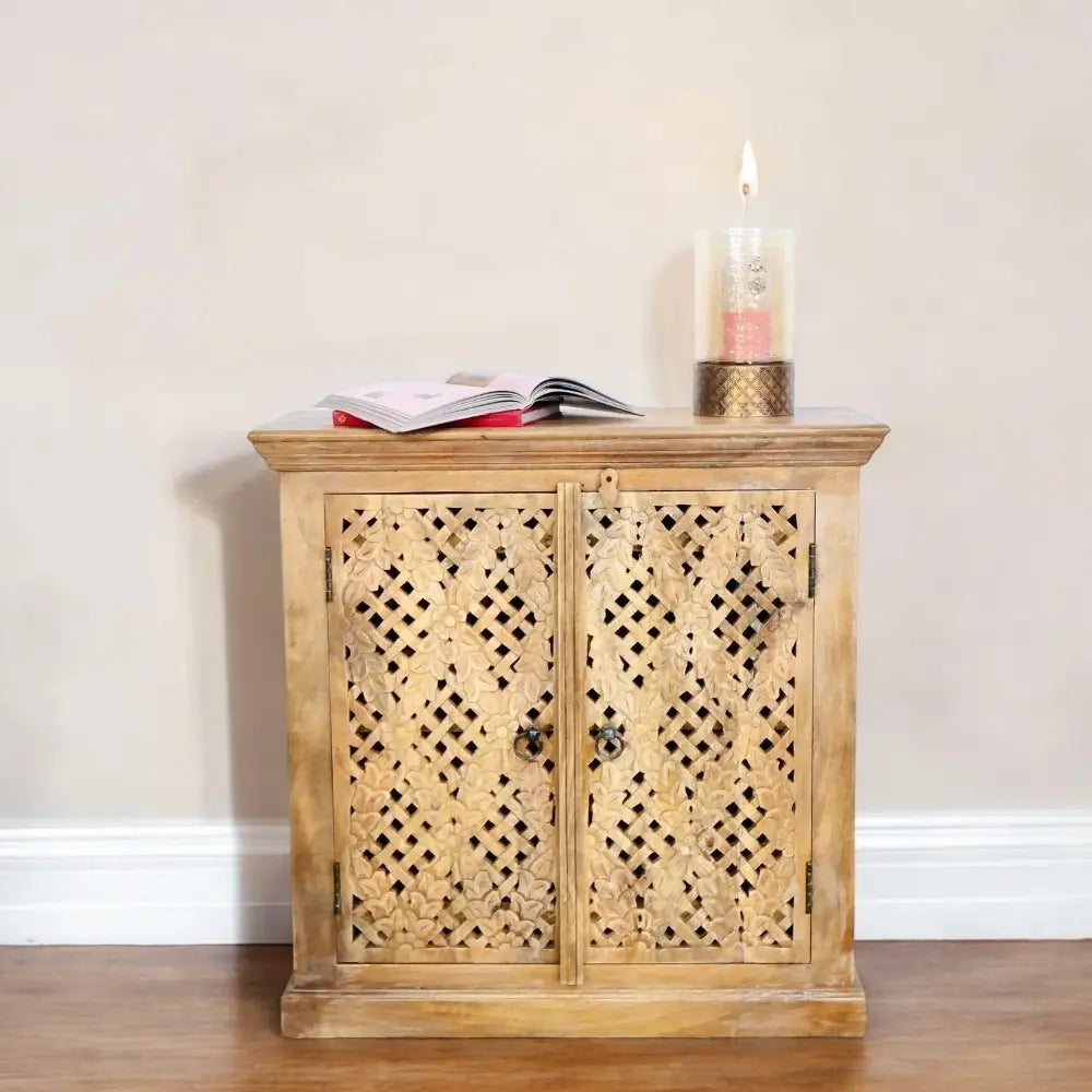 Two Door Hand Carving Floral Style Cabinet Cabinet  Artisan Craftsmanship jlhomedecor2021.myshopify.com
