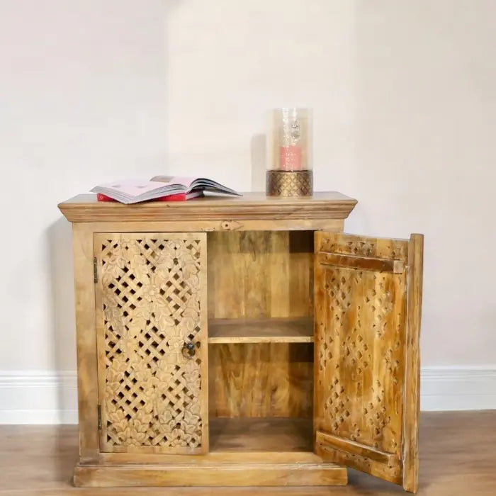 Two Door Hand Carving Floral Style Cabinet Cabinet  Artisan Craftsmanship jlhomedecor2021.myshopify.com