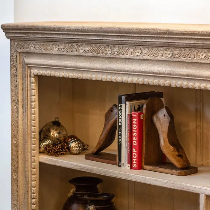 Antiquity Crafted Solid Wood White Book Rack Book Rack  Antique Book Shelf jlhomedecor2021.myshopify.com