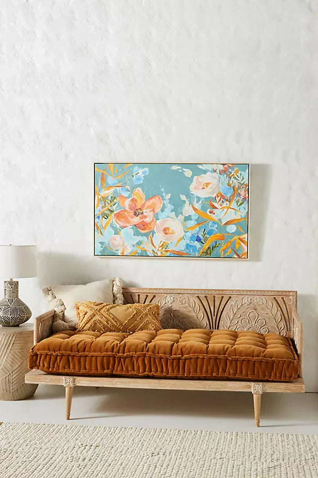 carved wood day bed