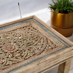 Rustic Elegance Meets Modern Functionality - Unique and Contemporary Designs - Hand Carving Top White Rustic Solid Wood Coffee Table