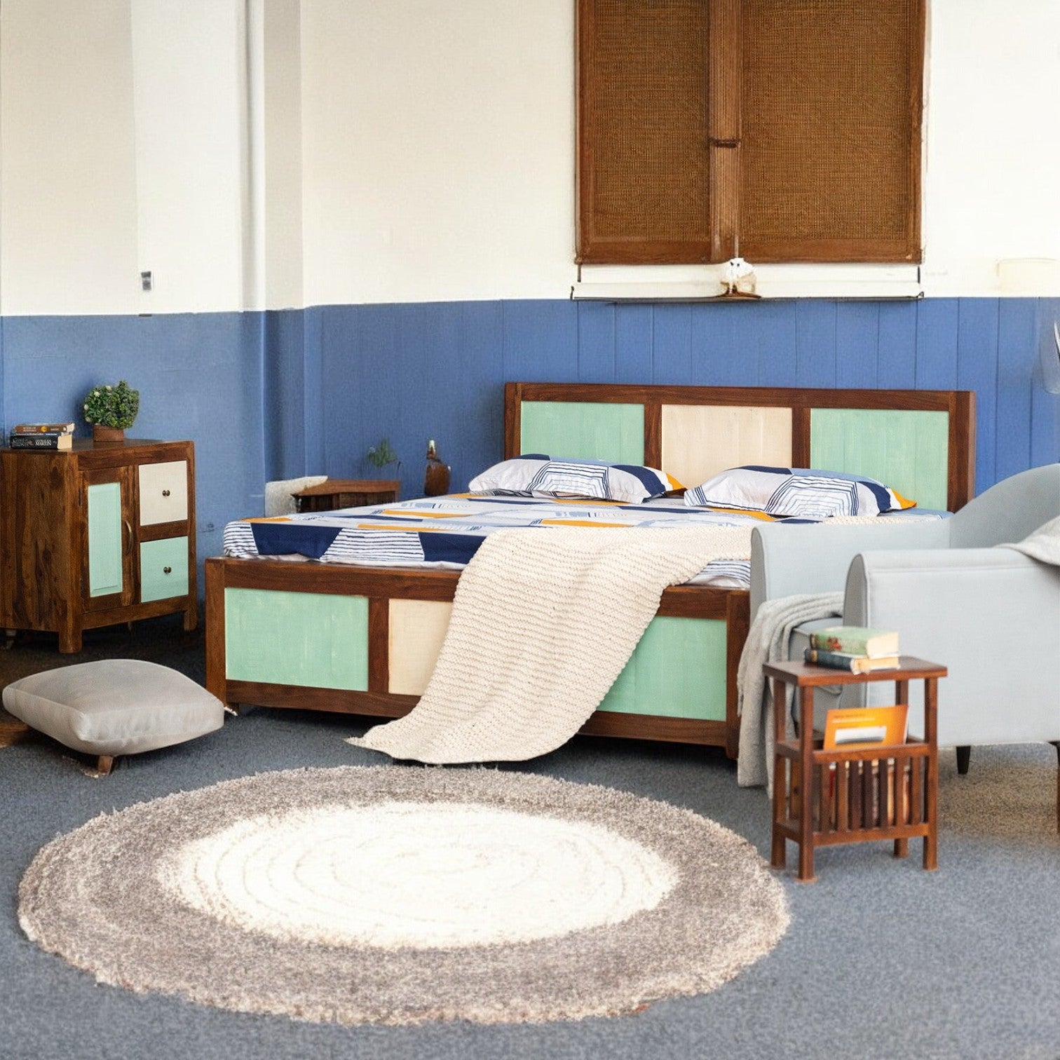 Bed with elegant design and durable construction.
