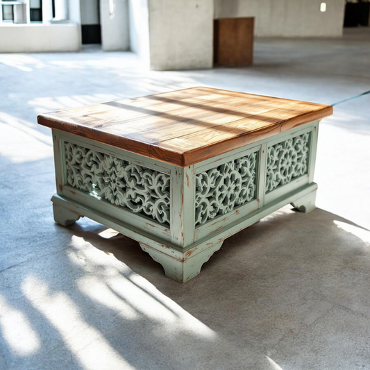 Carved Antique Coffee Table | indian coffee table