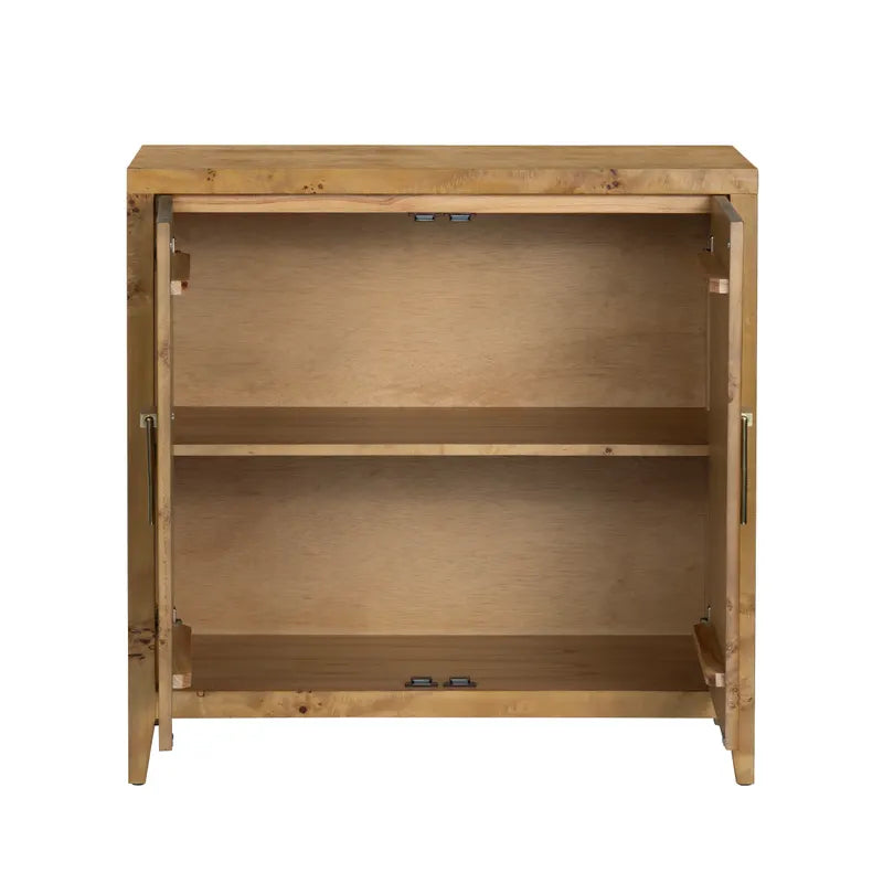 curved edge gold handle cabinet