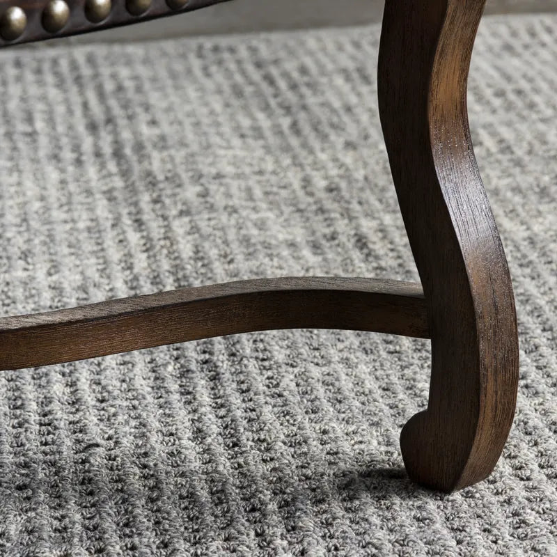 curved rungs and fabric seat