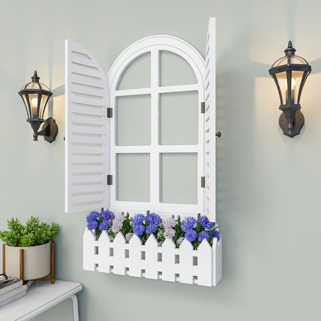 Venice Style Vintage Wooden Wall Decor / Window Frame Wall Decor / Wall Planters