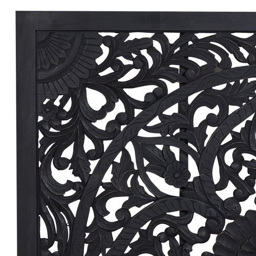 Regal Grandeur Carved Bed Headboard King Size Bed | Luxury Mango Wood Masterpiece