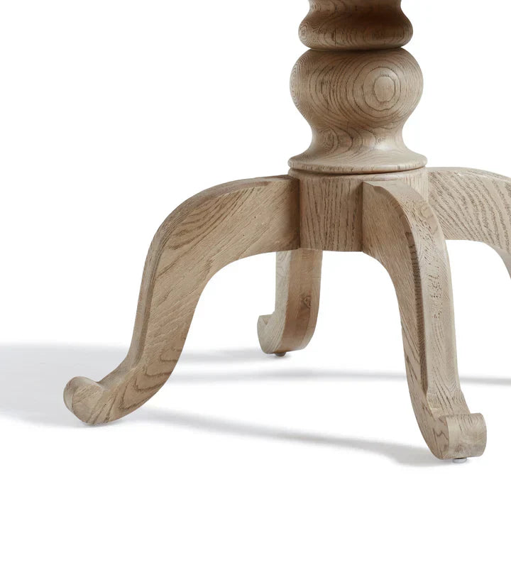 Oaklyn Crest Solid Wood 6-Seater Round Dining Table – Weathered Oak Finish by J.L.HOME DECOR