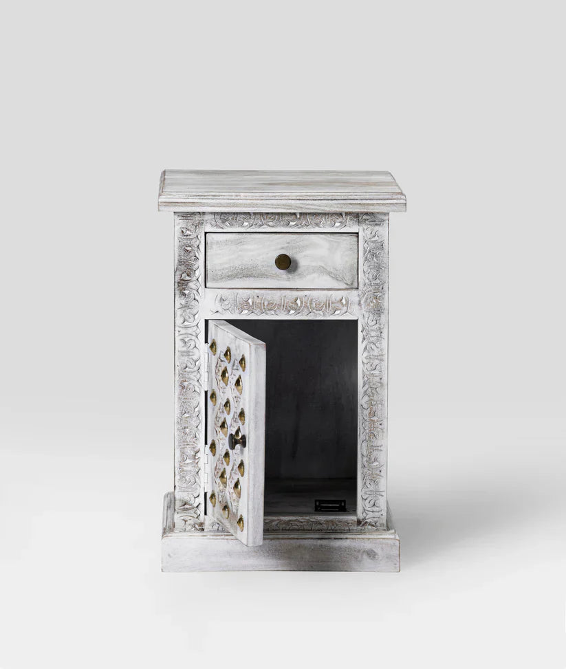 distress white bedside tables