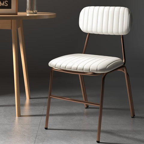 Modern Dining Chairs with Faux Leather Upholstered & Metal Frame