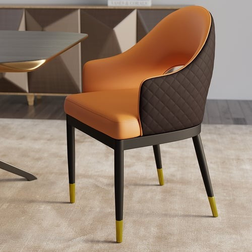 Upholstered Dining Chair Open Back Arm Chair