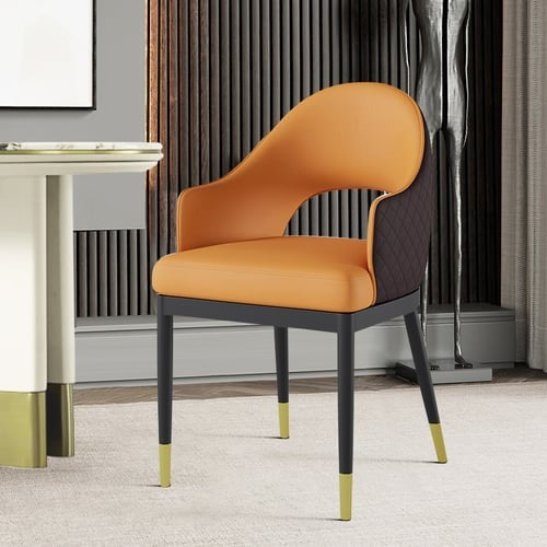 Upholstered Dining Chair Open Back Arm Chair