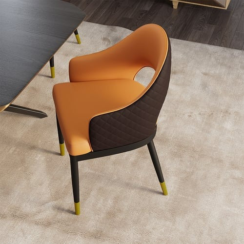 Upholstered Dining Chair Open Back Arm Chair