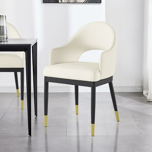 Upholstered Dining Chair Open Back Arm Chair