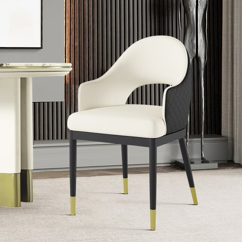 Upholstered Dining Chair Open Back Arm Chair