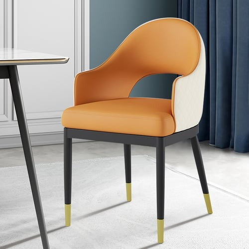 Upholstered Dining Chair Open Back Arm Chair