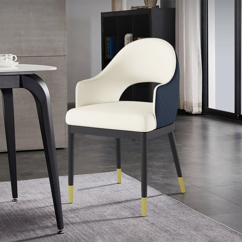 Upholstered Dining Chair Open Back Arm Chair