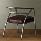 Industrial Gray and Brown Dining Chair Upholstered Curved Back Chairs (Set of 2)