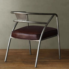 Industrial Gray and Brown Dining Chair Upholstered Curved Back Chairs (Set of 2)